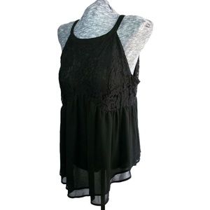 Torrid 1 Black Lace Halter Blouse 1X 14-16